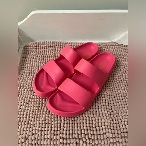 Women’s Double-Strap Slide Sandals - Hot Pink